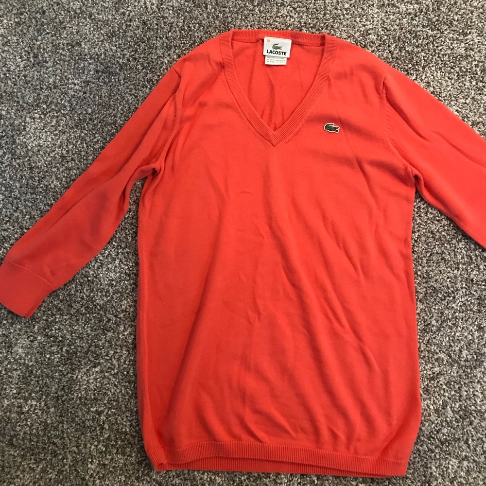 EUC Lacoste orange sweater sz 36
